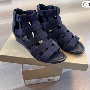 Donald Pliner Navy Strappy Sandals Low Heel